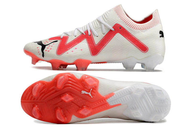 Bota de Fútbol Campo Puma Future Ultimate FG Blanca e Rosa "Breakthrought Pack"