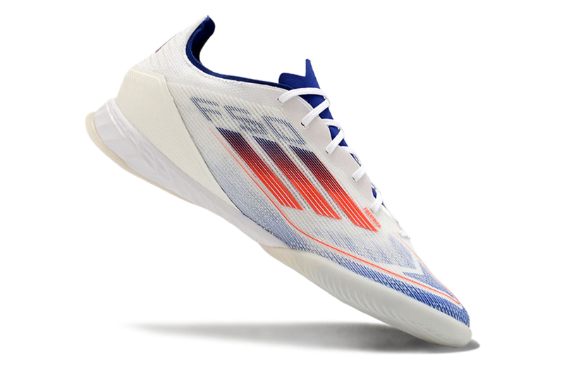 Bota de Fútbol Sala Adidas F50 IC Blanca, Azul e Roja "Advancement Pack"