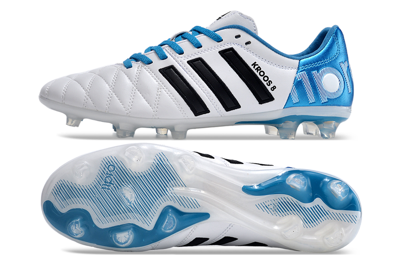 Bota de Fútbol Campo Adidas AdiPure 11 Pro FG Blanca e Azul "Toni Kroos"