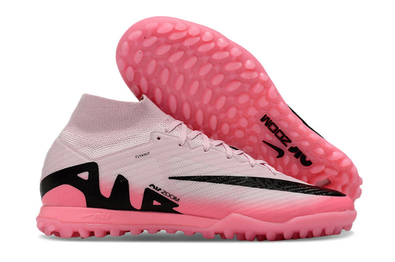 Bota de Fútbol para Césped Artificial Nike Air Zoom Mercurial Superfly 9 Elite TF Rosa e Negro "Mad Brilliance Pack"