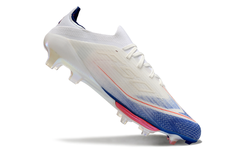 Bota de Fútbol Campo Adidas F50+ FG Blanca, Azul e Rojo "Advancement Pack"
