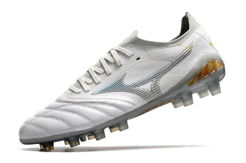 Bota de Fútbol Campo Mizuno Morelia Neo 3 FG Blanca e Prata "Beta Shining"
