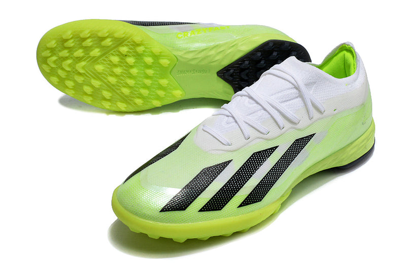 Bota de Fútbol para Césped Artificial Adidas X Crazyfast.1 TF Blanca e Verde "Crazyrush Pack"