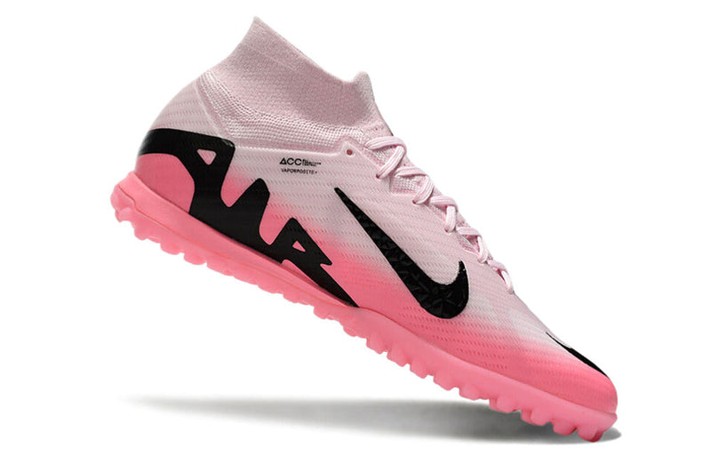 Bota de Fútbol para Césped Artificial Nike Air Zoom Mercurial Superfly 9 Elite TF Rosa e Negro "Mad Brilliance Pack"