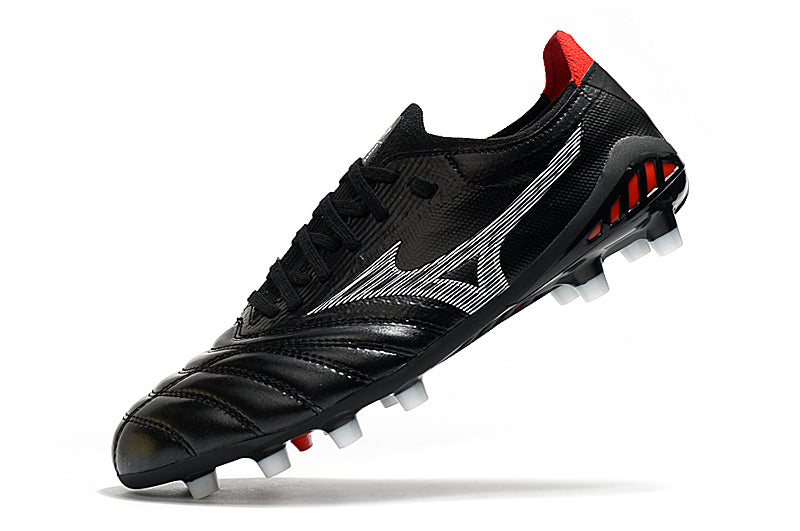Bota de Fútbol Campo Mizuno Morelia Neo 3 FG Negra e Roja