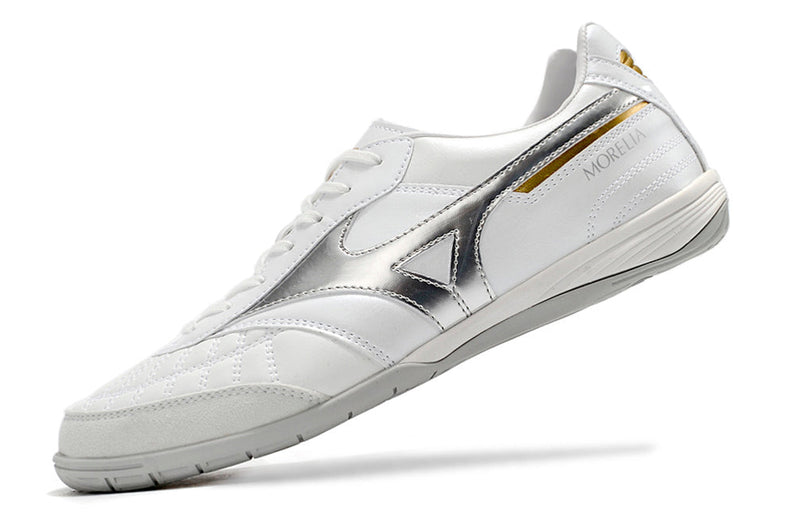 Bota de Fútbol Sala Mizuno Morelia Sala IC Blanca e Prata "Beta Shining"