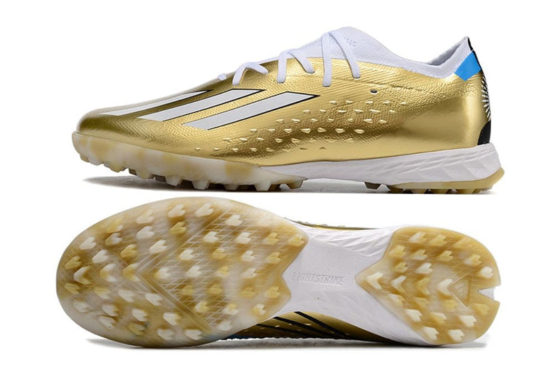 Bota de Fútbol para Césped Artificial Adidas X SpeedPortal Messi.1 TF Dourada "Leyenda"