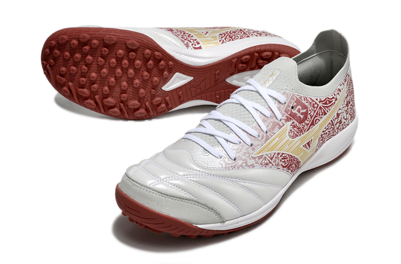 Bota de Fútbol para Césped Artificial Mizuno Morelia Neo Sala TF Blanca e Roja "Charge Pack"