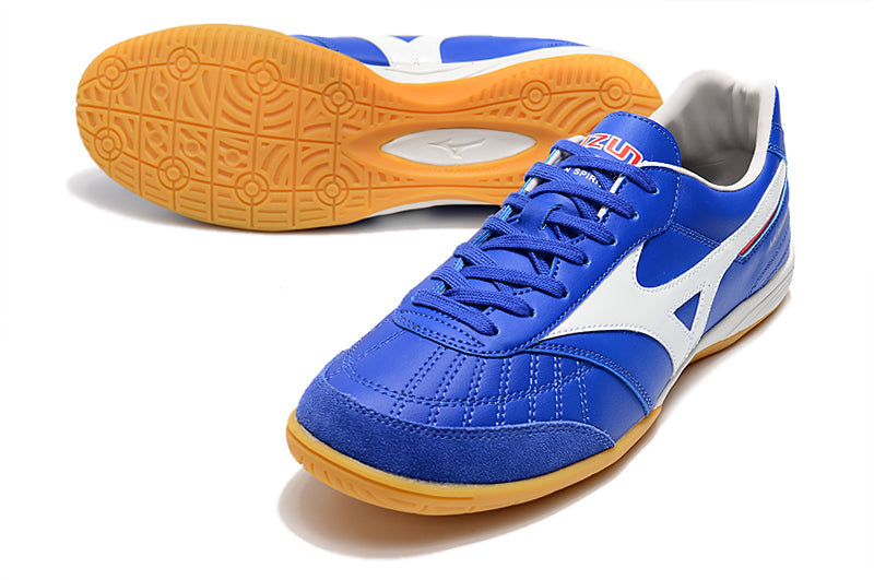 Bota de Fútbol Sala Mizuno Morelia Sala IC Azul e Blanca