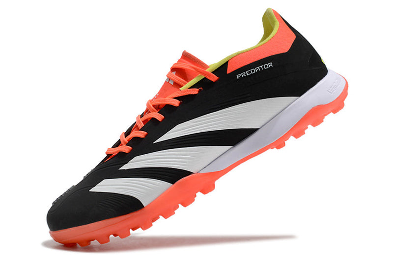 Bota de Fútbol para Césped Artificial Adidas Predator Elite TF Negra, Naranja e Blanco "Solar Energy"