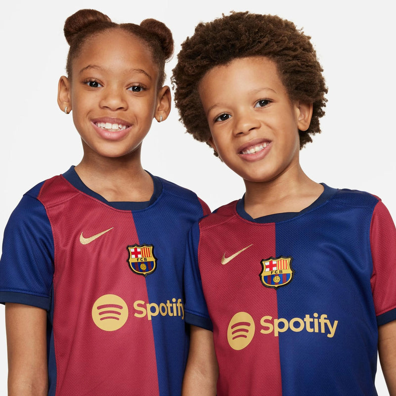 Conjunto Infantil Barcelona I 24/25 - Azul e Rojo