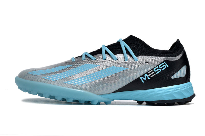 Bota de Fútbol para Césped Artificial Adidas X Crazyfast Messi.1 TF Prata e Azul "Infinito"