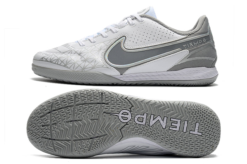 Bota de Fútbol Sala Nike Tiempo Legend 9 Elite Blanca e Gris "Focus"