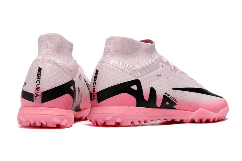 Bota de Fútbol para Césped Artificial Nike Air Zoom Mercurial Superfly 9 Elite TF Rosa e Negro "Mad Brilliance Pack"