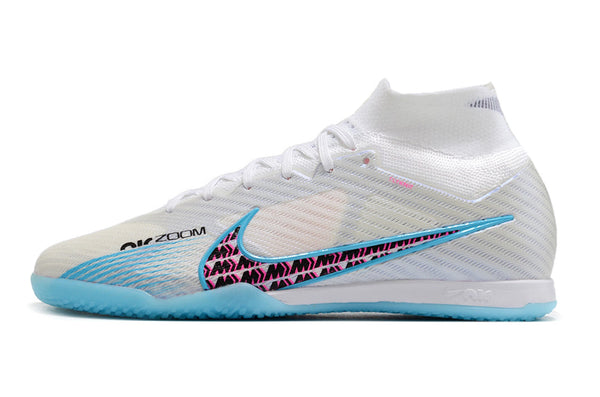 Bota de Fútbol Sala Nike Air Zoom Mercurial Superfly 9 Elite IC Blanca e Azul "Blast Pack"