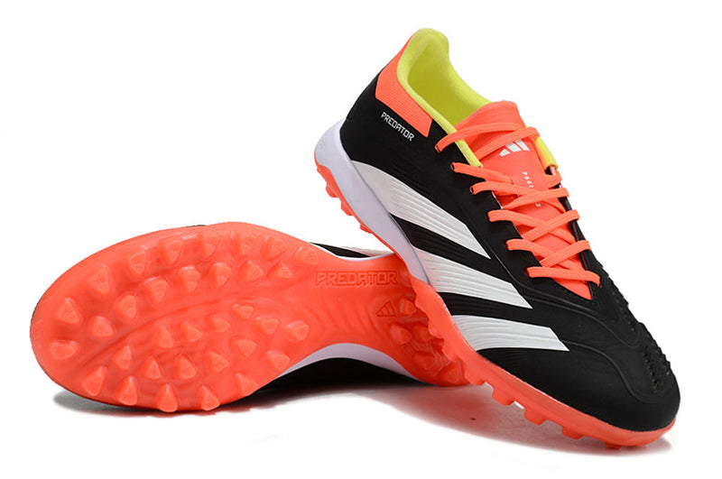 Bota de Fútbol para Césped Artificial Adidas Predator Elite TF Negra, Naranja e Blanco "Solar Energy"