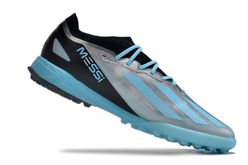 Bota de Fútbol para Césped Artificial Adidas X Crazyfast Messi.1 TF Prata e Azul "Infinito"