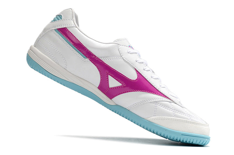 Bota de Fútbol Sala Mizuno Morelia Sala IC Blanca, Rosa e Azul