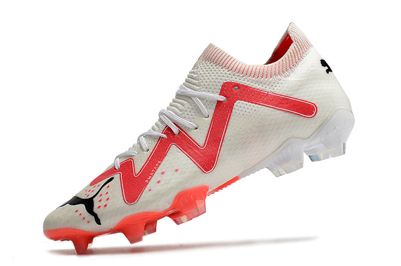 Bota de Fútbol Campo Puma Future Ultimate FG Blanca e Rosa "Breakthrought Pack"