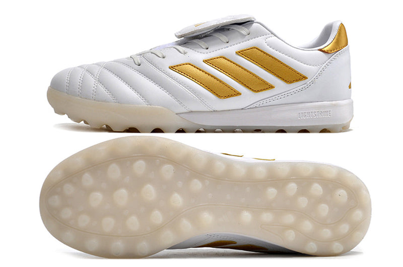 Bota de Fútbol para Césped Artificial Adidas Copa Gloro TF Blanca e Dourada