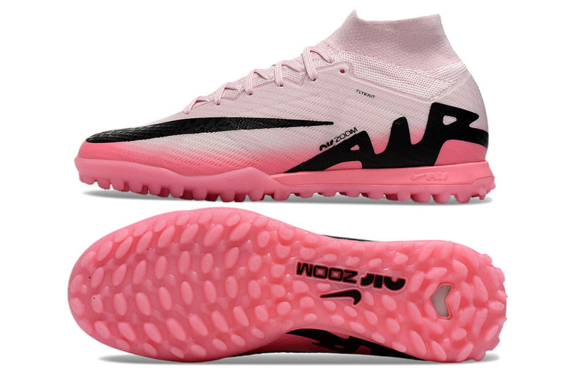 Bota de Fútbol para Césped Artificial Nike Air Zoom Mercurial Superfly 9 Elite TF Rosa e Negro "Mad Brilliance Pack"