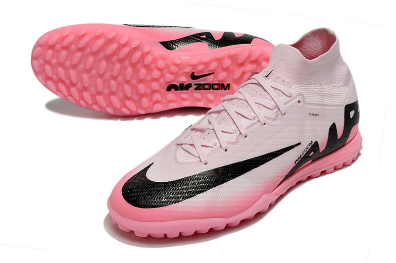 Bota de Fútbol para Césped Artificial Nike Air Zoom Mercurial Superfly 9 Elite TF Rosa e Negro "Mad Brilliance Pack"