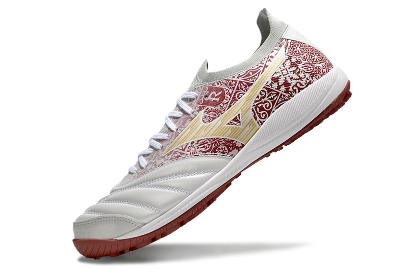 Bota de Fútbol para Césped Artificial Mizuno Morelia Neo Sala TF Blanca e Roja "Charge Pack"