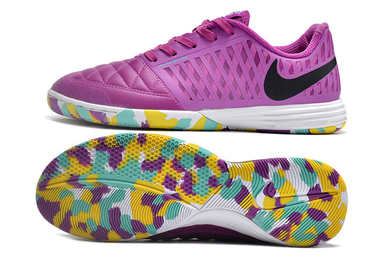 Bota de Fútbol Sala Nike Lunar Gato II IC Morada e Blanca