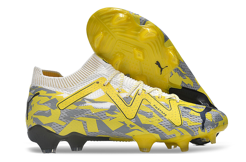 Bota de Fútbol Campo Puma Future Ultimate FG Amarilla e Gris "Voltage Pack"