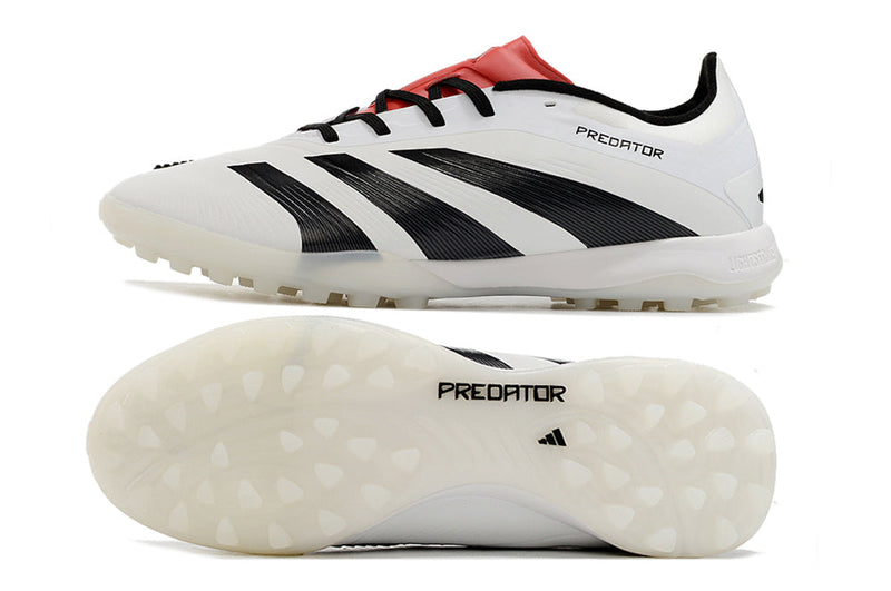 Bota de Fútbol para Césped Artificial Adidas Predator Elite TF Blanca, Negra e Roja
