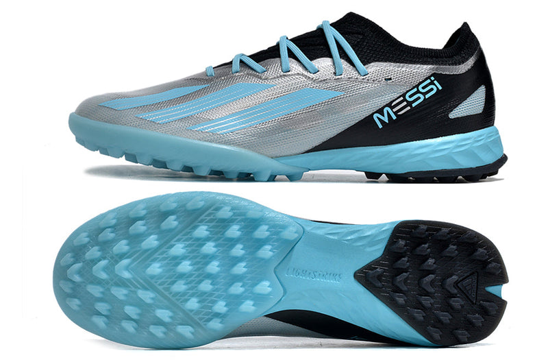 Bota de Fútbol para Césped Artificial Adidas X Crazyfast Messi.1 TF Prata e Azul "Infinito"