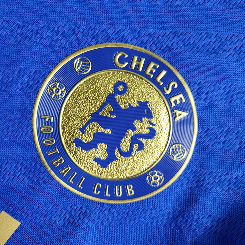 Camiseta Chelsea Primera Equipación 12/13 Retro - Azul e Dourada