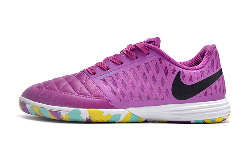 Bota de Fútbol Sala Nike Lunar Gato II IC Morada e Blanca