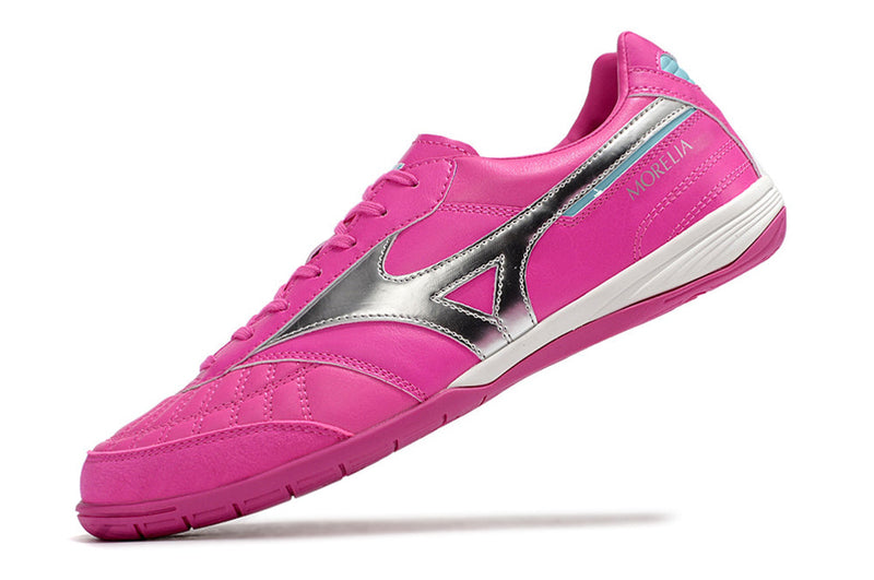 Bota de Fútbol Sala Mizuno Morelia Sala IC Rosa e Prata