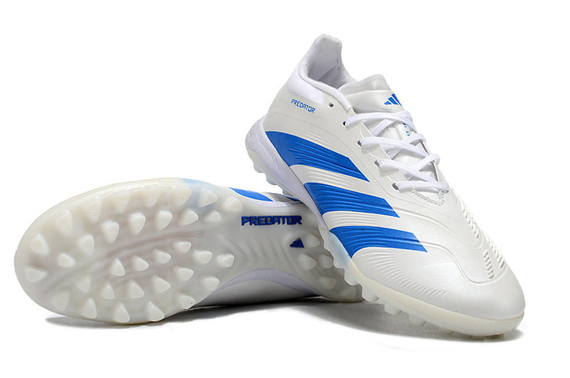 Bota de Fútbol para Césped Artificial Adidas Predator Elite TF Blanca e Azul "Kvara"
