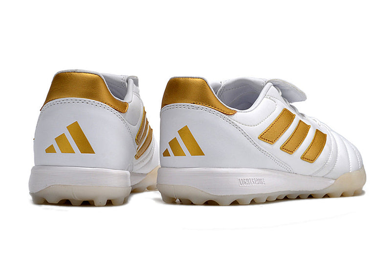 Bota de Fútbol para Césped Artificial Adidas Copa Gloro TF Blanca e Dourada