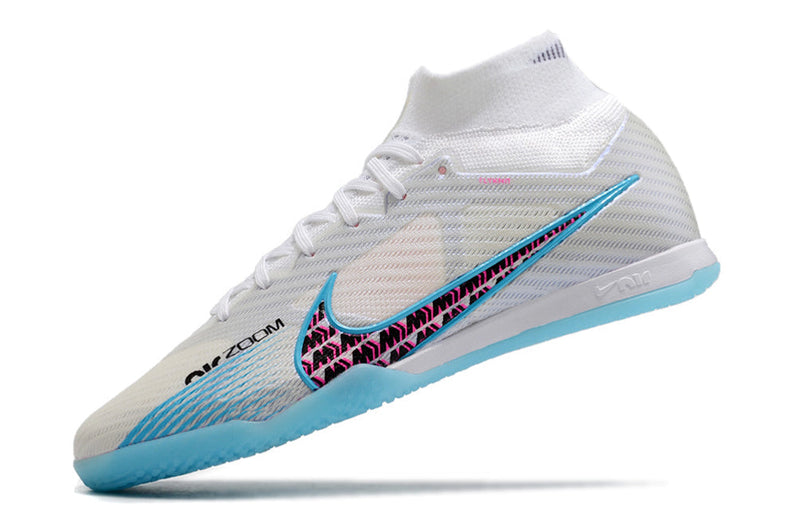 Bota de Fútbol Sala Nike Air Zoom Mercurial Superfly 9 Elite IC Blanca e Azul "Blast Pack"