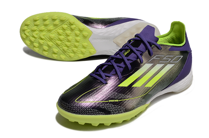 Bota de Fútbol para Césped Artificial Adidas F50 TF Morada e Verde "Fast Reborn Pack"