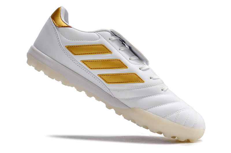 Bota de Fútbol para Césped Artificial Adidas Copa Gloro TF Blanca e Dourada