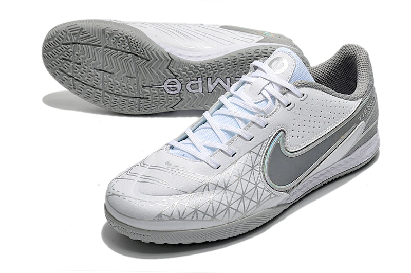 Bota de Fútbol Sala Nike Tiempo Legend 9 Elite Blanca e Gris "Focus"