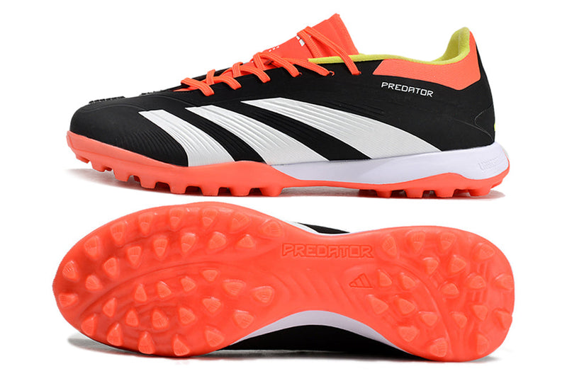 Bota de Fútbol para Césped Artificial Adidas Predator Elite TF Negra, Naranja e Blanco "Solar Energy"