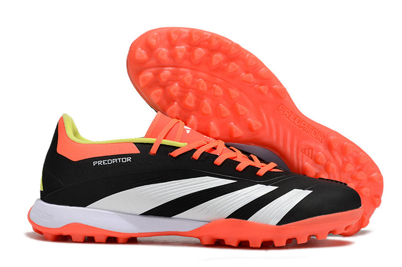 Bota de Fútbol para Césped Artificial Adidas Predator Elite TF Negra, Naranja e Blanco "Solar Energy"