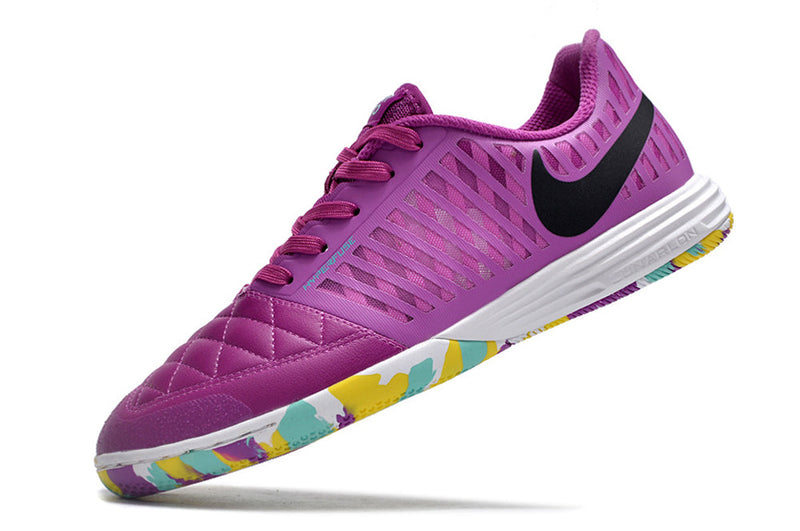 Bota de Fútbol Sala Nike Lunar Gato II IC Morada e Blanca