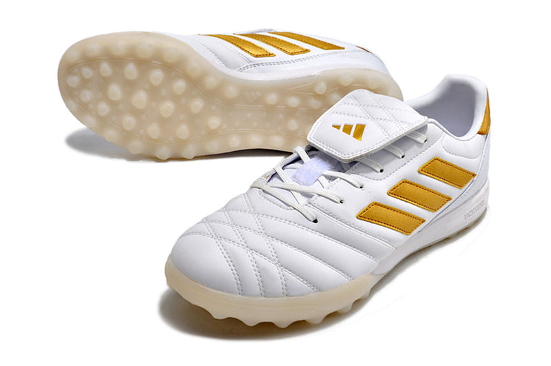 Bota de Fútbol para Césped Artificial Adidas Copa Gloro TF Blanca e Dourada