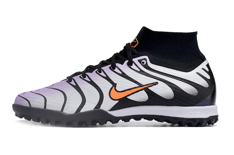 Bota de Fútbol para Césped Artificial Nike Air Zoom Mercurial Superfly 9 Elite TF Blanca, Morada e Negra