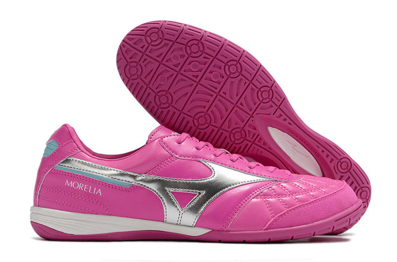 Bota de Fútbol Sala Mizuno Morelia Sala IC Rosa e Prata
