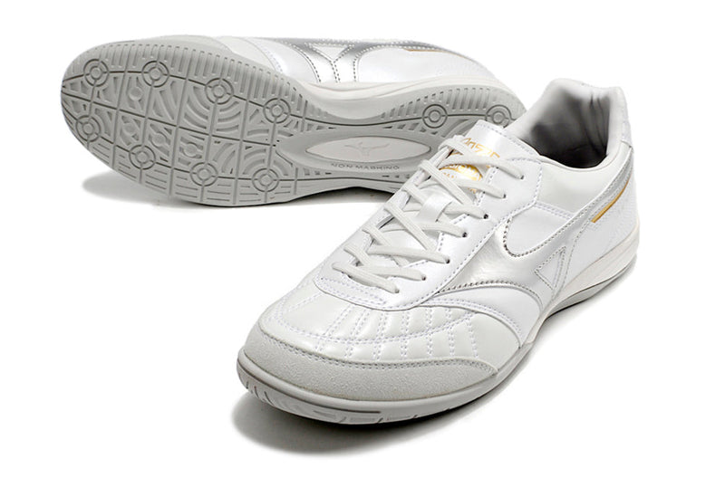 Bota de Fútbol Sala Mizuno Morelia Sala IC Blanca e Prata "Beta Shining"