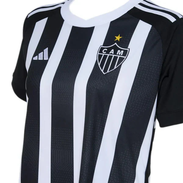 Camiseta Atlético Mineiro Mujer Primera Equipación 24/25 - Negra e Blanca