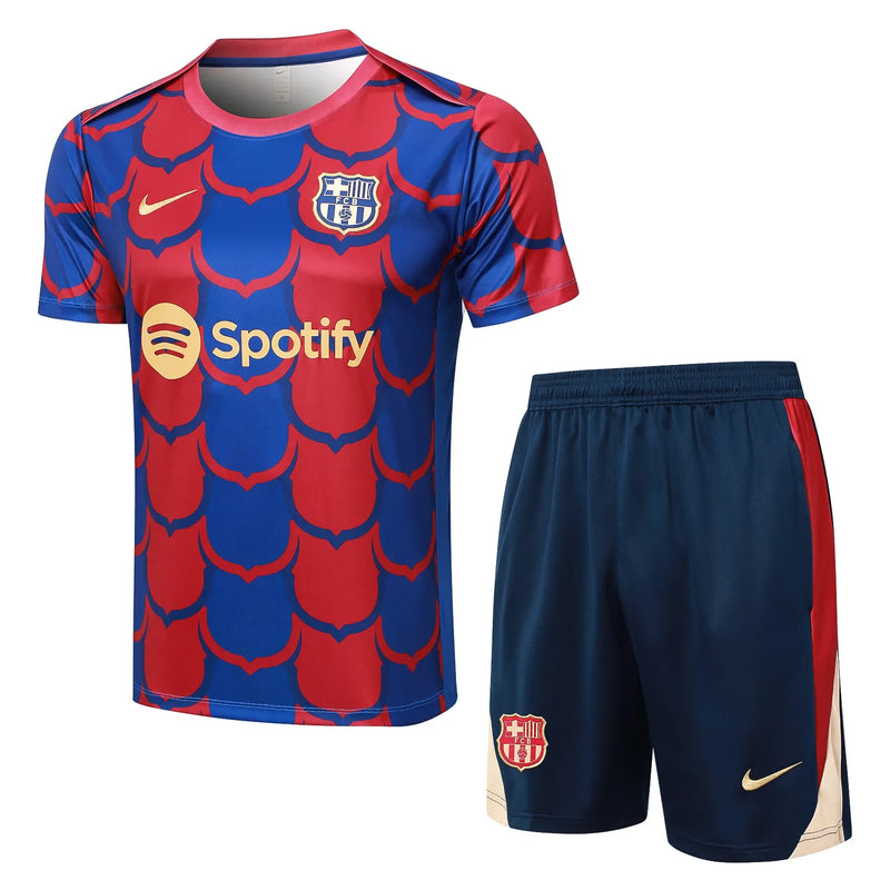 Conjunto Barcelona Entrenamiento 24/25 - Azul e Rojo