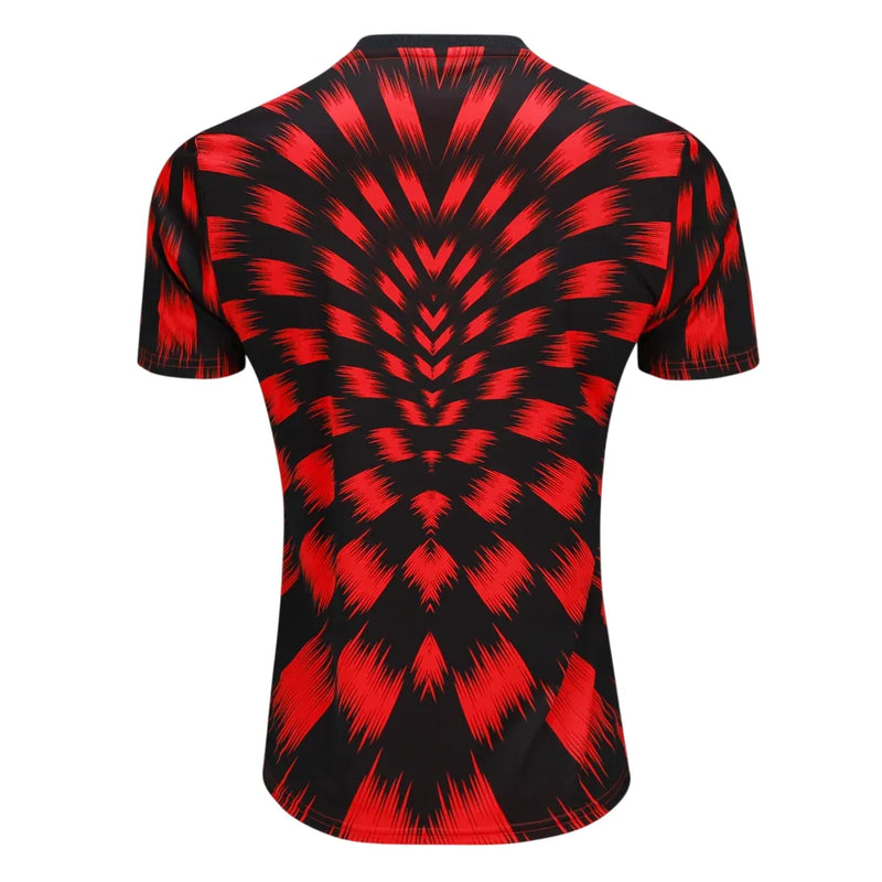 Camiseta Flamengo Pré Jogo 25/26 - Negro e Rojo